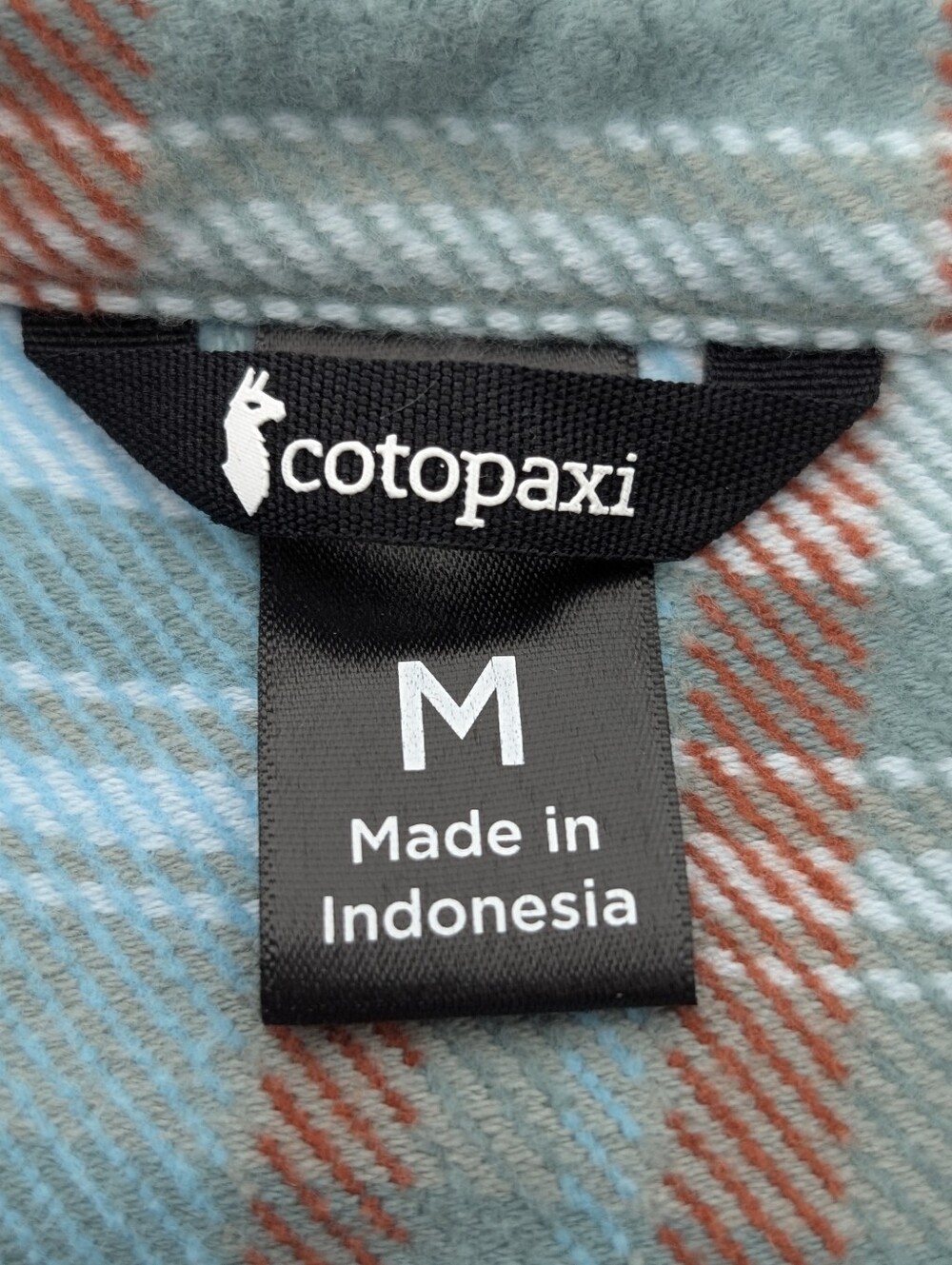 Cotopaxi M Teal Plaid Organic Cotton Heavyweight Flannel Shirt Fall Favorite EUC - Picture 10 of 13